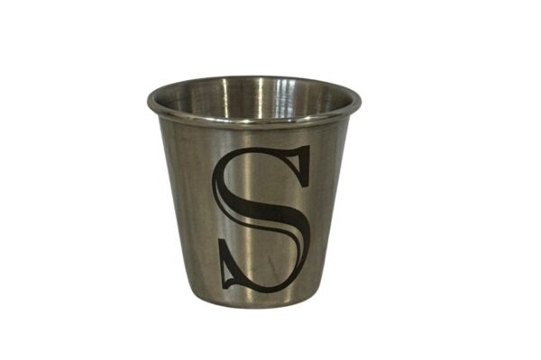 Stevenson Logo Silver Shot Glass 1.5 oz