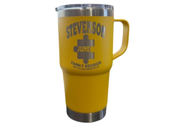 Stevenson Puzzle Piece Tumbler w/handle Personalized Name