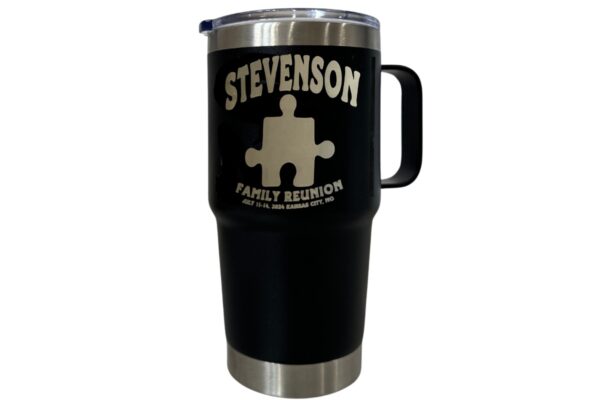 Stevenson Family Reunion Puzzle Piece Tumbler w/handle