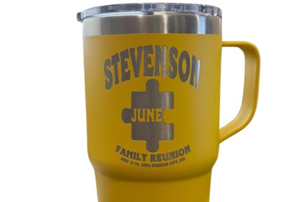 Stevenson Puzzle Piece Tumbler w/handle Personalized Name - Image 2