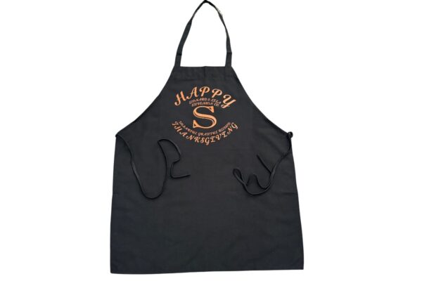 Black Apron Happy Thanksgiving - Orange TGB Logo