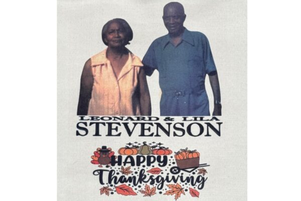 White Apron with Leonard and Lila Image - Happy Thanksgiving - Image 2