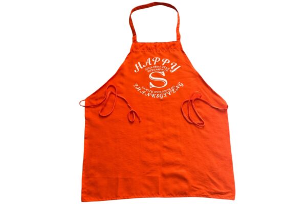 Orange Apron Happy Thanksgiving - White FFF Logo